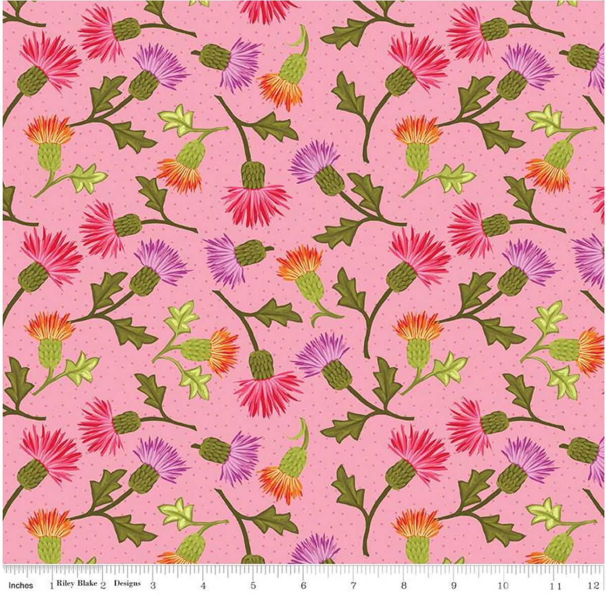 Zinnias-Thistles-Pink