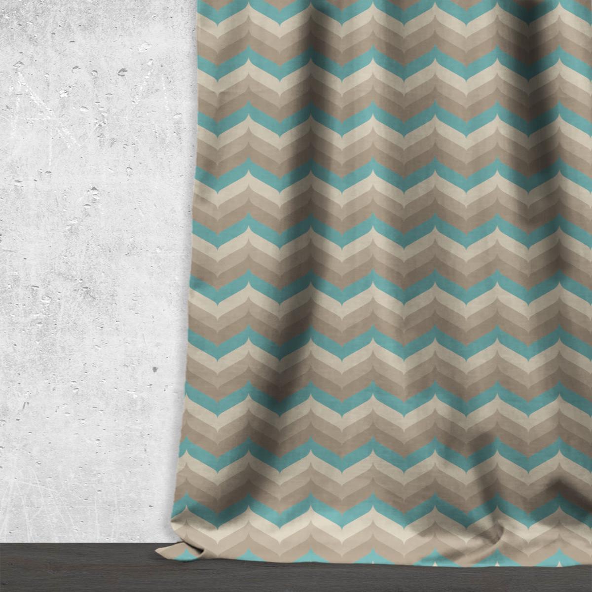 'Edifice' Fabric by the Yard (Cream/ Grey/ Blue)