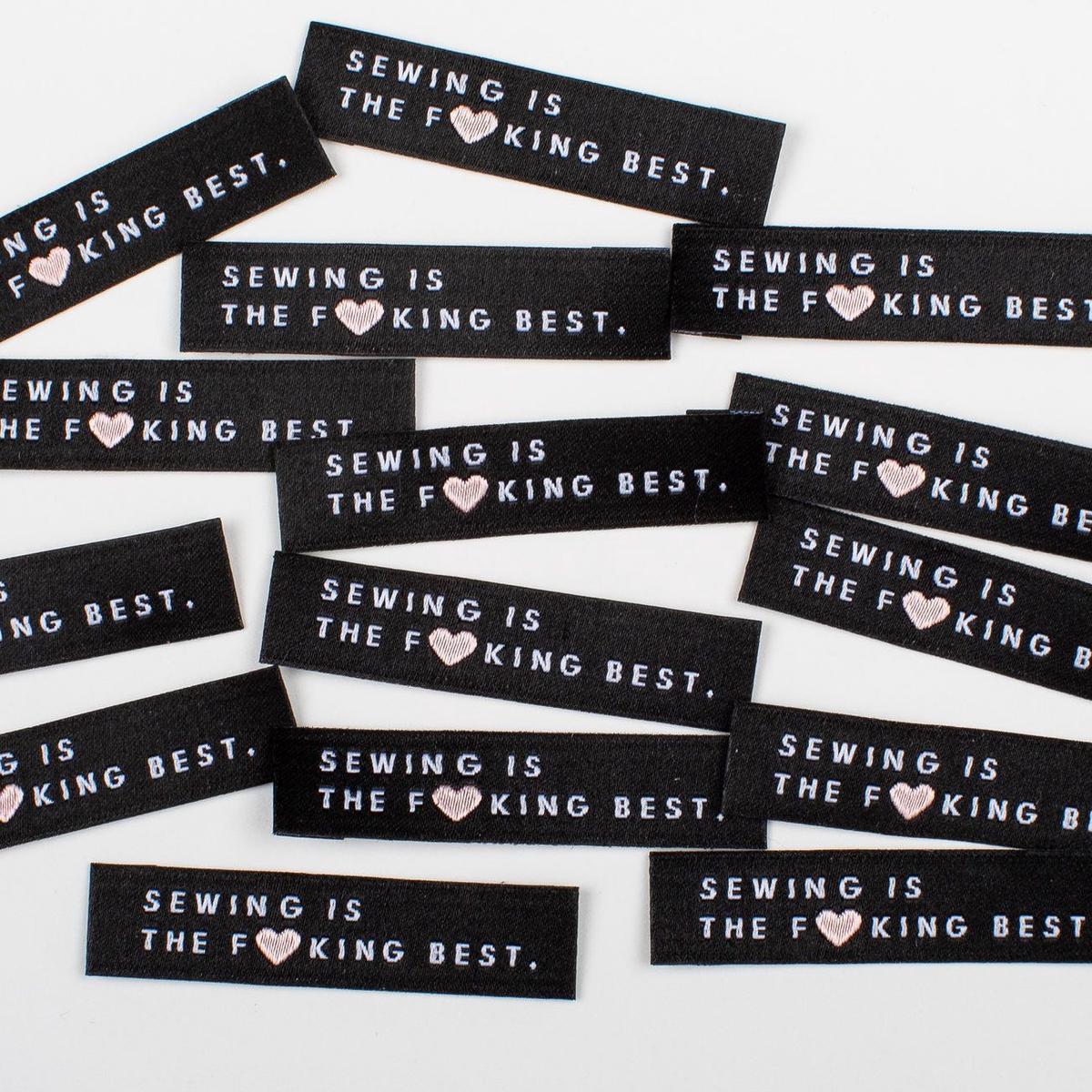 "SEWING IS THE FCKING BEST" Woven Labels | Pack of 10 | Kylie And The Machine