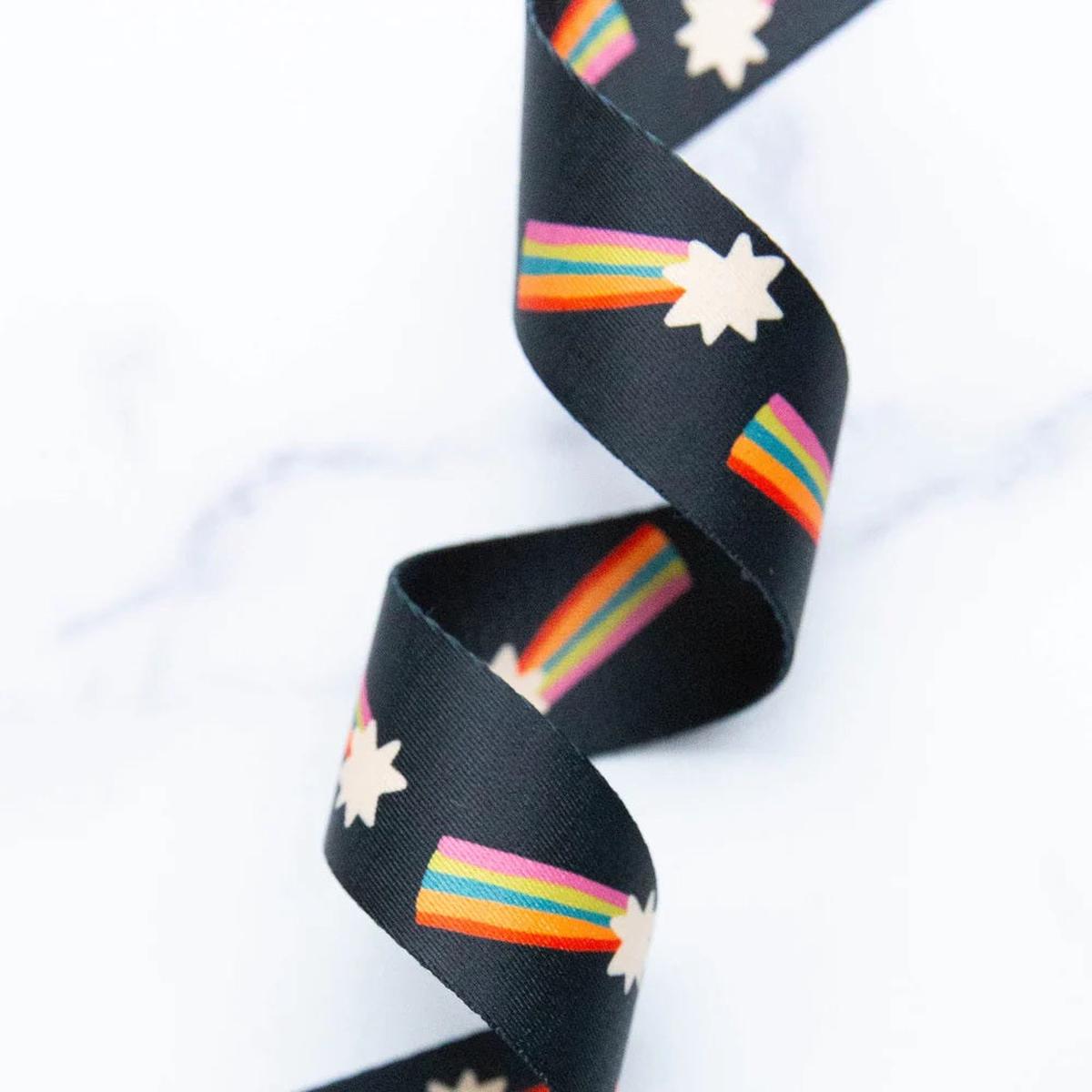 1 1/2" Webbing | Ruby Star Society | Shooting Star - Black
