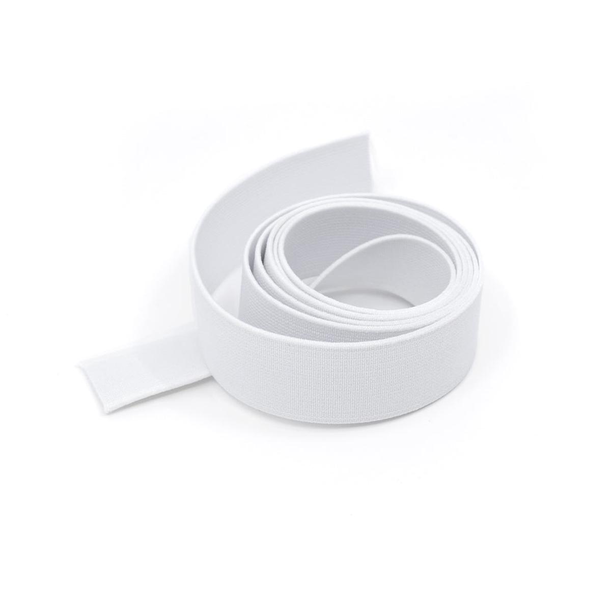 1" (25mm) Woven Elastic - White - 1 meter