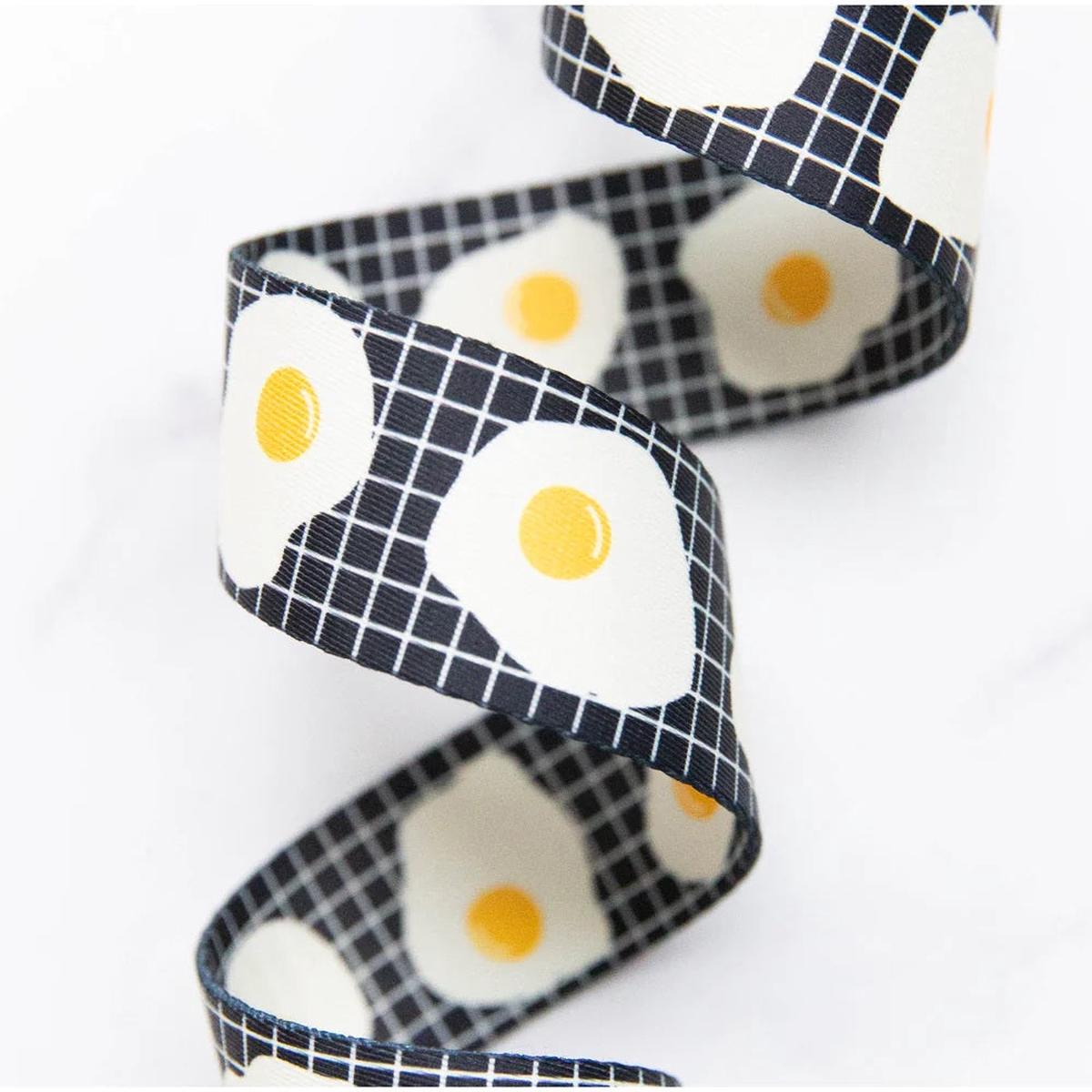 1 1/2" Webbing | Ruby Star Society | Fried Eggs - Black