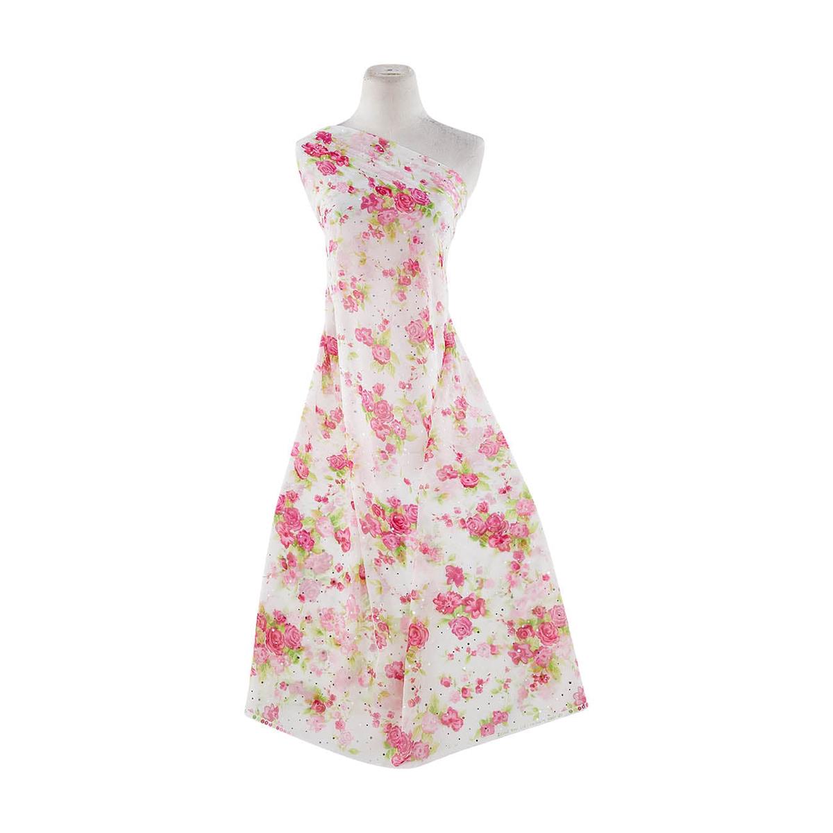 ROSE PRINT WITH TRANS ON HIGH MULTI CHIFFON | 9326-835TRANS