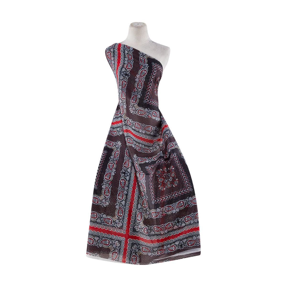 BASHFUL PAISLEY PRINT ON LUREX CHIFFON | 23928-LQ469